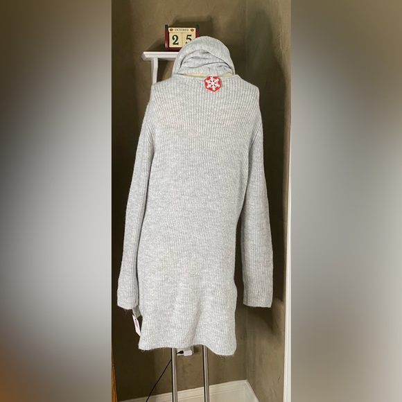 Liz Claiborne scarf knit Pointelle sweater tunic dress women’s size - Picture 2 of 14